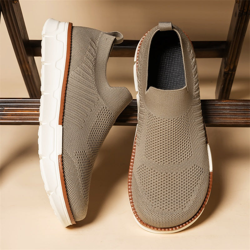 Men's Mesh Walking Shoes - Slip-On, Breathable, Lightweight, Wide Toe Box with Arch Support