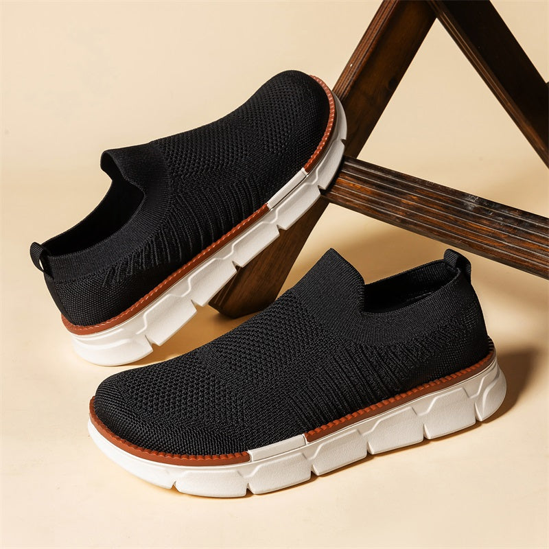 Men's Mesh Walking Shoes - Slip-On, Breathable, Lightweight, Wide Toe Box with Arch Support