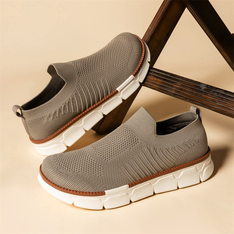 Men's Mesh Walking Shoes - Slip-On, Breathable, Lightweight, Wide Toe Box with Arch Support