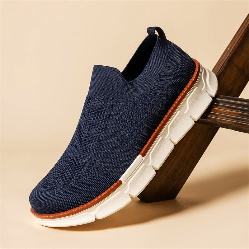 Men's Mesh Walking Shoes - Slip-On, Breathable, Lightweight, Wide Toe Box with Arch Support