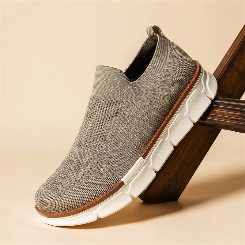 Men's Mesh Walking Shoes - Slip-On, Breathable, Lightweight, Wide Toe Box with Arch Support
