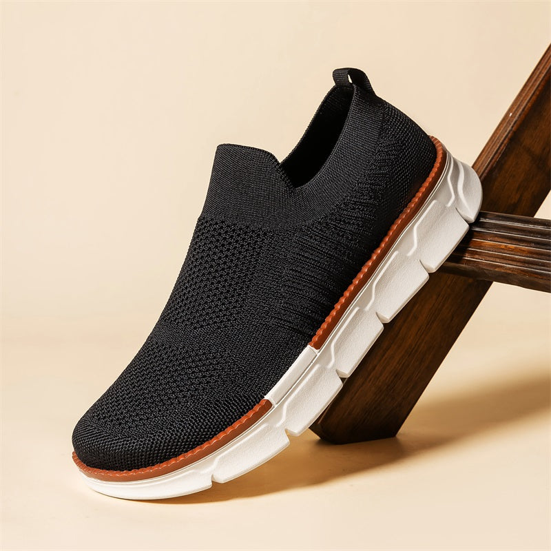 Men's Mesh Walking Shoes - Slip-On, Breathable, Lightweight, Wide Toe Box with Arch Support