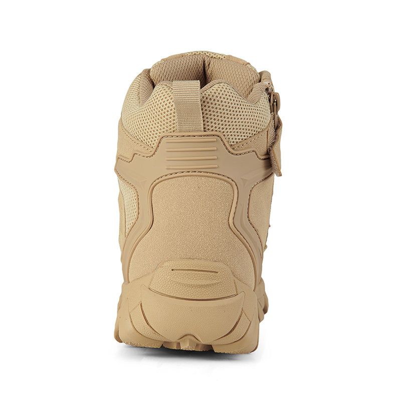 Men's Side Zip Work Boots - Lace-Up, Breathable, Slip Resistant & Insulated Rubber Outsole,Puncture Resistant, Wide Toe Box with Arch Support