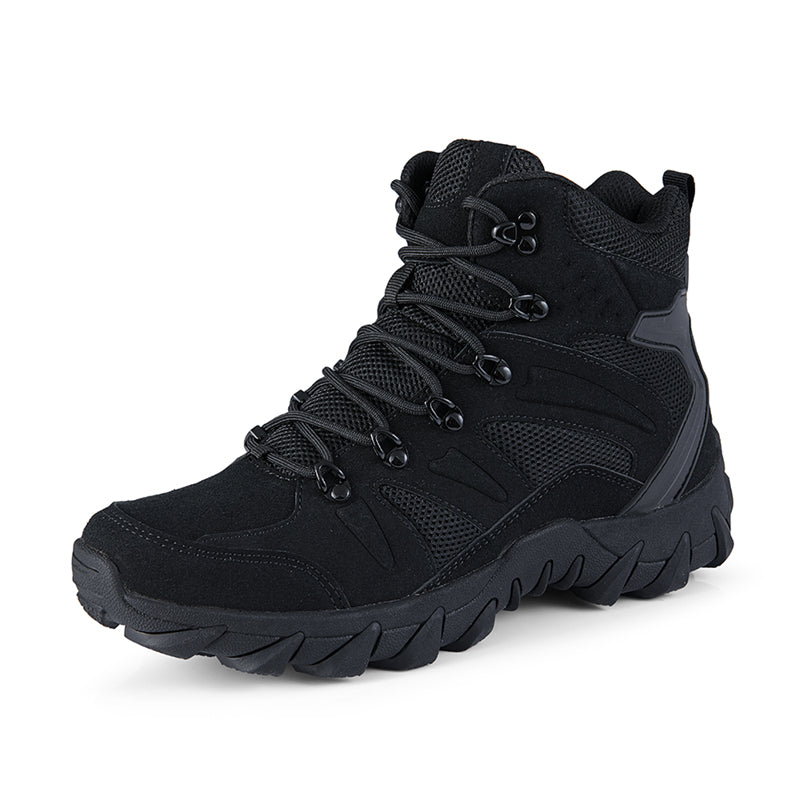 Men's Side Zip Work Boots - Lace-Up, Breathable, Slip Resistant & Insulated Rubber Outsole,Puncture Resistant, Wide Toe Box with Arch Support