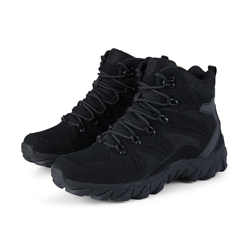 Men's Side Zip Work Boots - Lace-Up, Breathable, Slip Resistant & Insulated Rubber Outsole,Puncture Resistant, Wide Toe Box with Arch Support