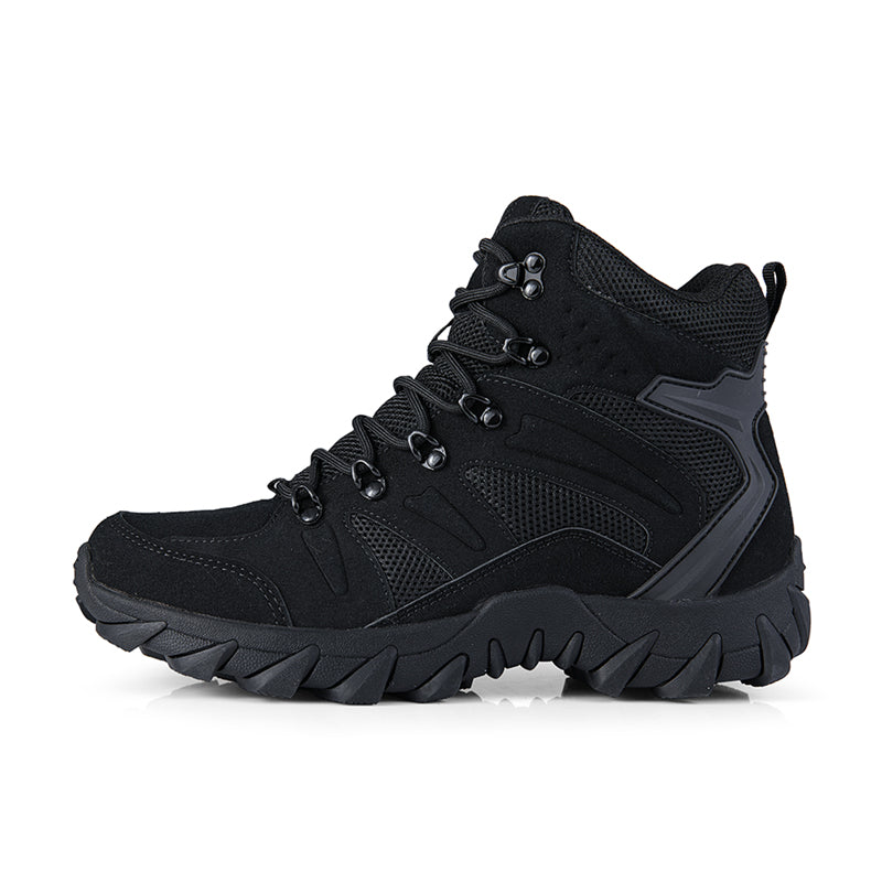 Men's Side Zip Work Boots - Lace-Up, Breathable, Slip Resistant & Insulated Rubber Outsole,Puncture Resistant, Wide Toe Box with Arch Support