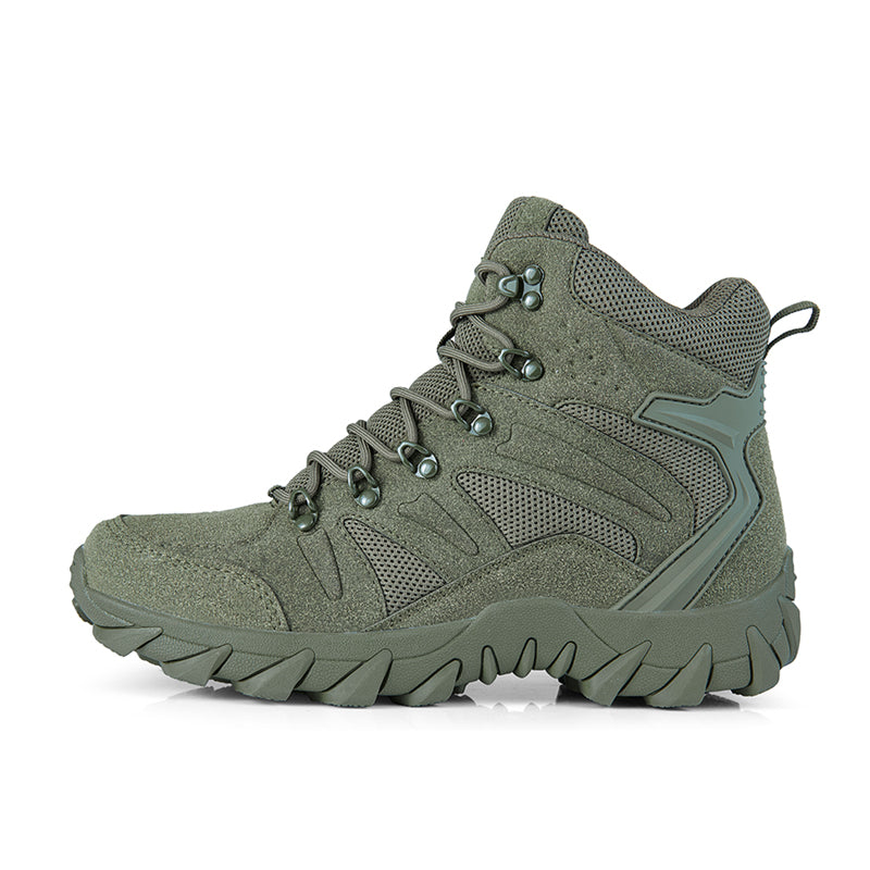 Men's Side Zip Work Boots - Lace-Up, Breathable, Slip Resistant & Insulated Rubber Outsole,Puncture Resistant, Wide Toe Box with Arch Support