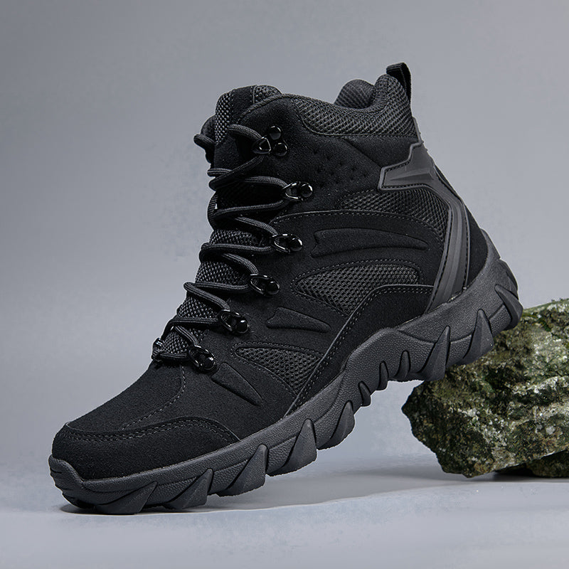 Men's Side Zip Work Boots - Lace-Up, Breathable, Slip Resistant & Insulated Rubber Outsole,Puncture Resistant, Wide Toe Box with Arch Support