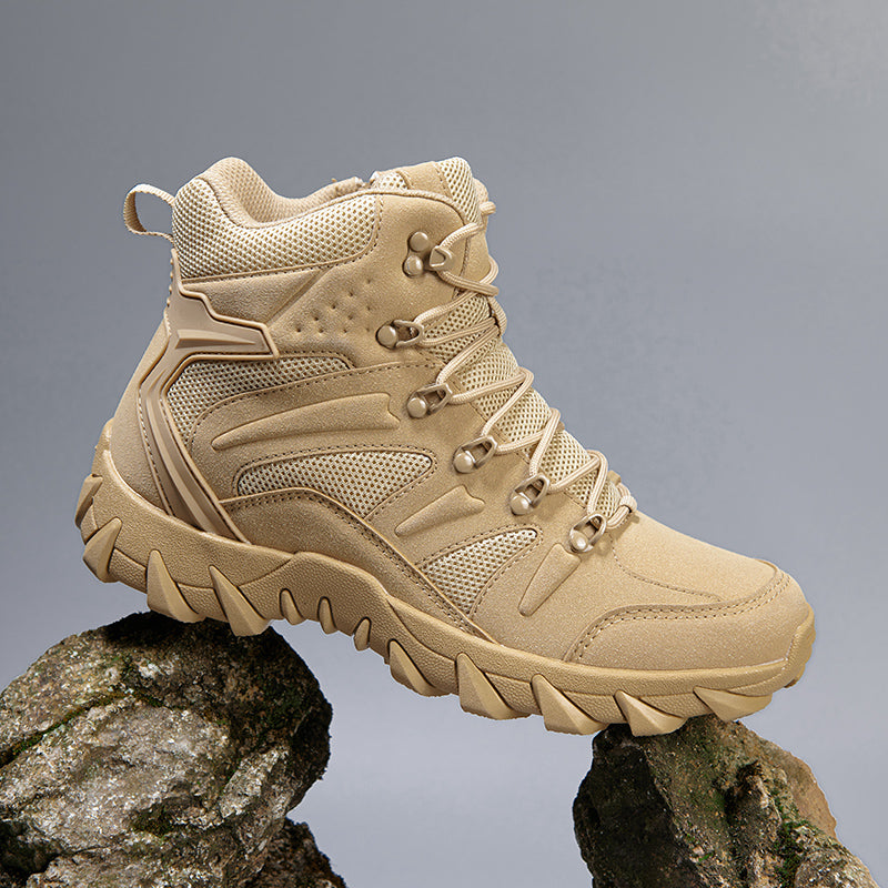Men's Side Zip Work Boots - Lace-Up, Breathable, Slip Resistant & Insulated Rubber Outsole,Puncture Resistant, Wide Toe Box with Arch Support