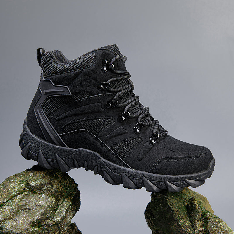 Men's Side Zip Work Boots - Lace-Up, Breathable, Slip Resistant & Insulated Rubber Outsole,Puncture Resistant, Wide Toe Box with Arch Support