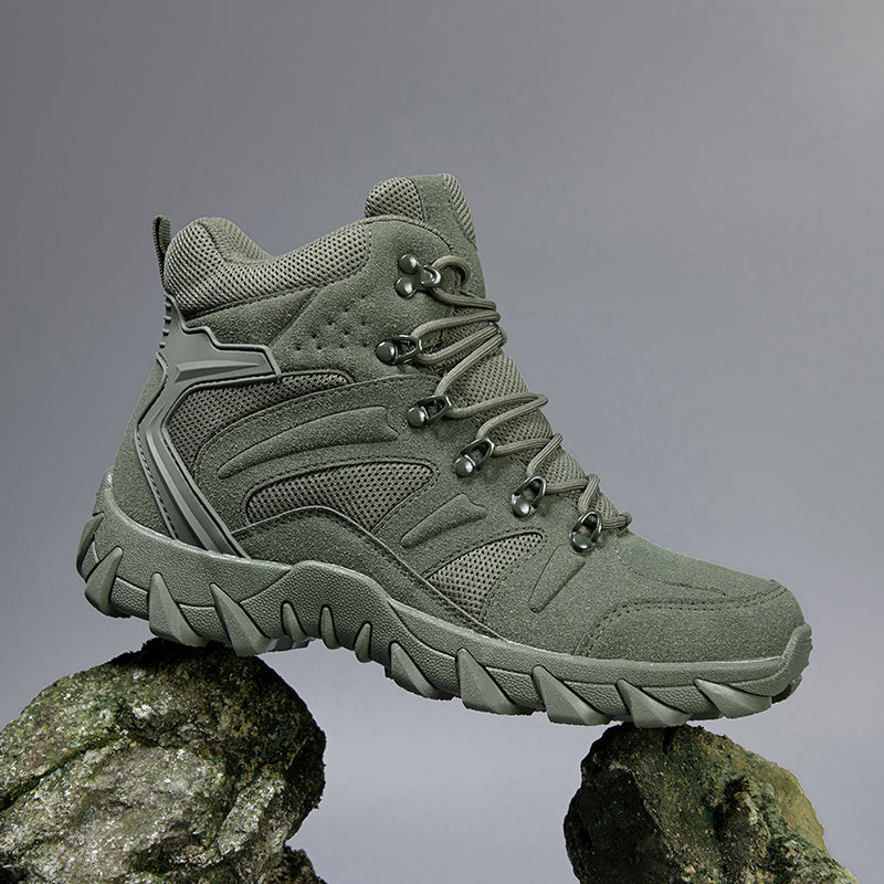 Men's Side Zip Work Boots - Lace-Up, Breathable, Slip Resistant & Insulated Rubber Outsole,Puncture Resistant, Wide Toe Box with Arch Support