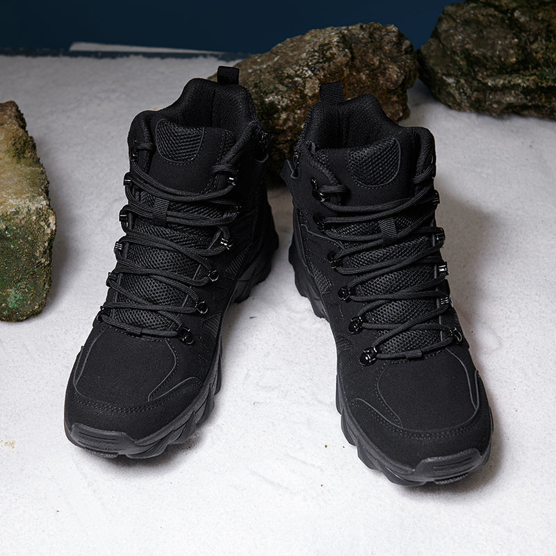 Men's Side Zip Work Boots - Lace-Up, Breathable, Slip Resistant & Insulated Rubber Outsole,Puncture Resistant, Wide Toe Box with Arch Support