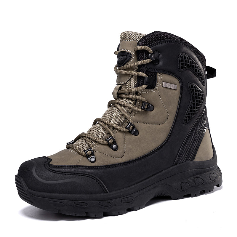 Men's Genuine Leather Work Boots - Lace-Up, Waterproof, Slip Resistant & Insulated Rubber Outsole,Puncture Resistant, Wide Toe Box with Arch Support