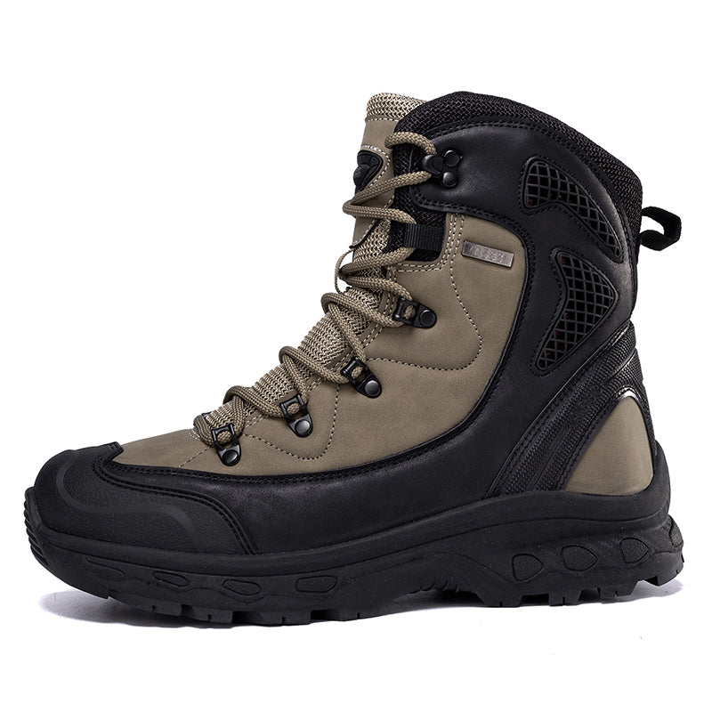 Men's Genuine Leather Work Boots - Lace-Up, Waterproof, Slip Resistant & Insulated Rubber Outsole,Puncture Resistant, Wide Toe Box with Arch Support
