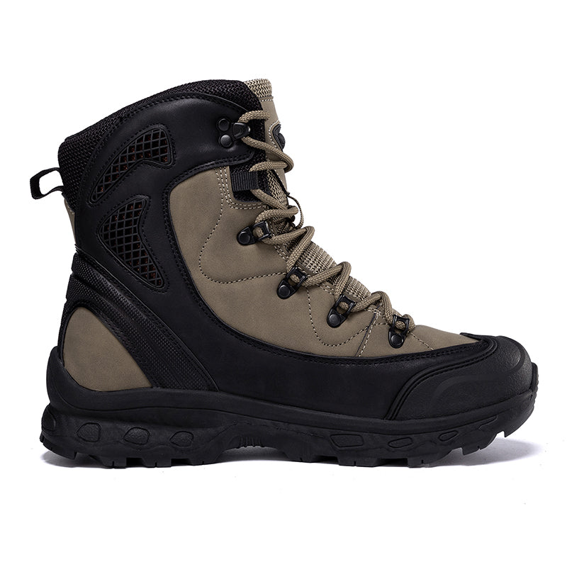 Men's Genuine Leather Work Boots - Lace-Up, Waterproof, Slip Resistant & Insulated Rubber Outsole,Puncture Resistant, Wide Toe Box with Arch Support