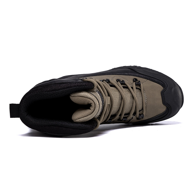 Men's Genuine Leather Work Boots - Lace-Up, Waterproof, Slip Resistant & Insulated Rubber Outsole,Puncture Resistant, Wide Toe Box with Arch Support
