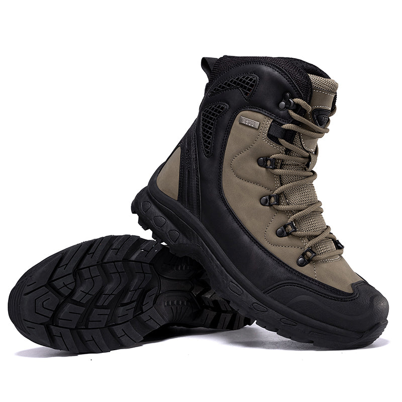 Men's Genuine Leather Work Boots - Lace-Up, Waterproof, Slip Resistant & Insulated Rubber Outsole,Puncture Resistant, Wide Toe Box with Arch Support