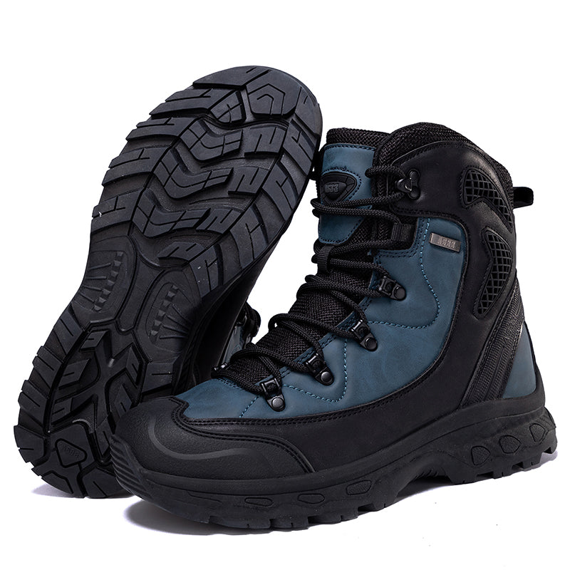 Men's Genuine Leather Work Boots - Lace-Up, Waterproof, Slip Resistant & Insulated Rubber Outsole,Puncture Resistant, Wide Toe Box with Arch Support