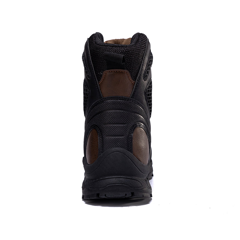 Men's Genuine Leather Work Boots - Lace-Up, Waterproof, Slip Resistant & Insulated Rubber Outsole,Puncture Resistant, Wide Toe Box with Arch Support