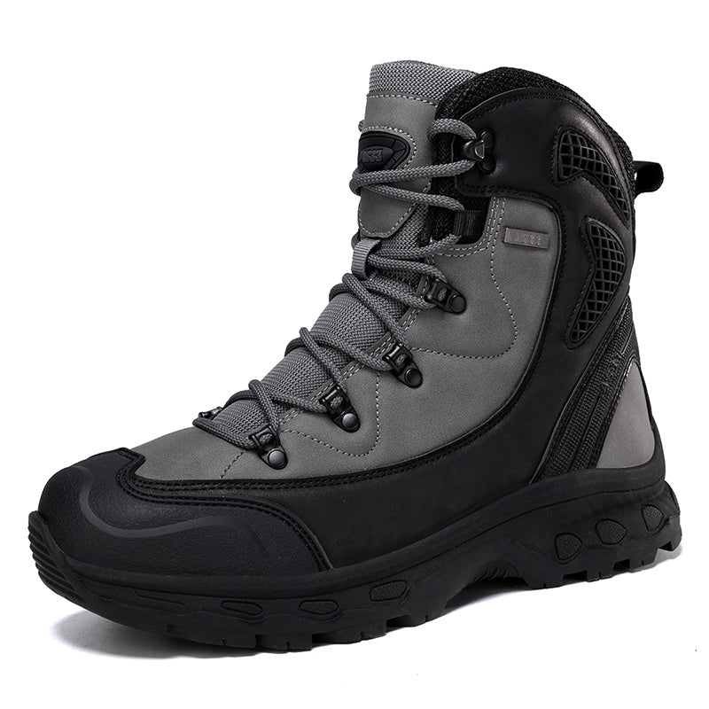 Men's Genuine Leather Work Boots - Lace-Up, Waterproof, Slip Resistant & Insulated Rubber Outsole,Puncture Resistant, Wide Toe Box with Arch Support