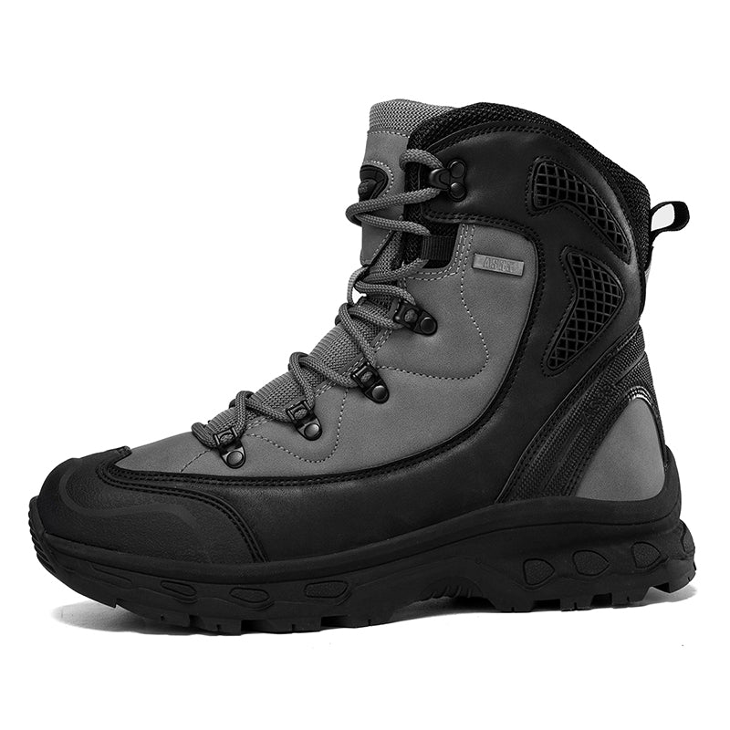 Men's Genuine Leather Work Boots - Lace-Up, Waterproof, Slip Resistant & Insulated Rubber Outsole,Puncture Resistant, Wide Toe Box with Arch Support