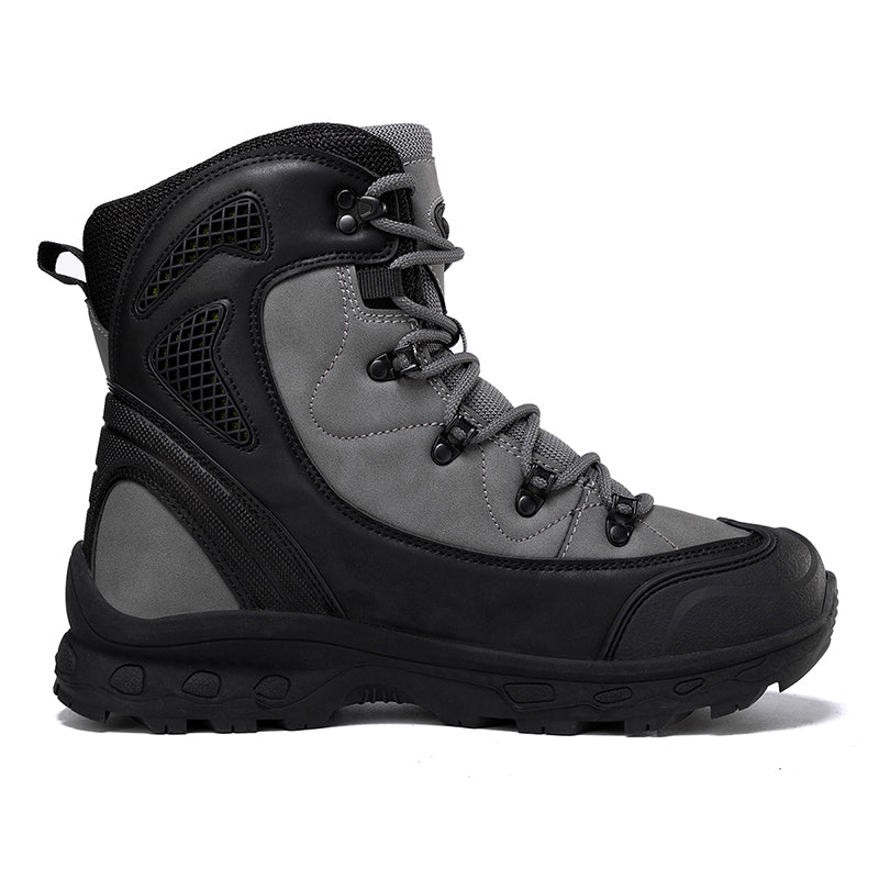Men's Genuine Leather Work Boots - Lace-Up, Waterproof, Slip Resistant & Insulated Rubber Outsole,Puncture Resistant, Wide Toe Box with Arch Support