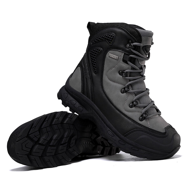 Men's Genuine Leather Work Boots - Lace-Up, Waterproof, Slip Resistant & Insulated Rubber Outsole,Puncture Resistant, Wide Toe Box with Arch Support