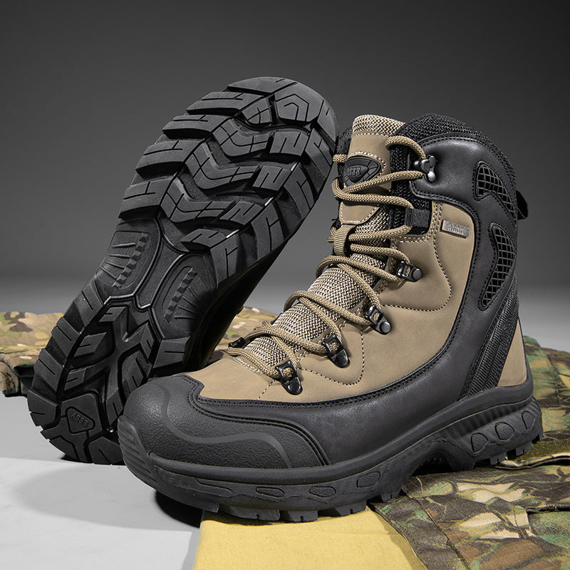 Men's Genuine Leather Work Boots - Lace-Up, Waterproof, Slip Resistant & Insulated Rubber Outsole,Puncture Resistant, Wide Toe Box with Arch Support