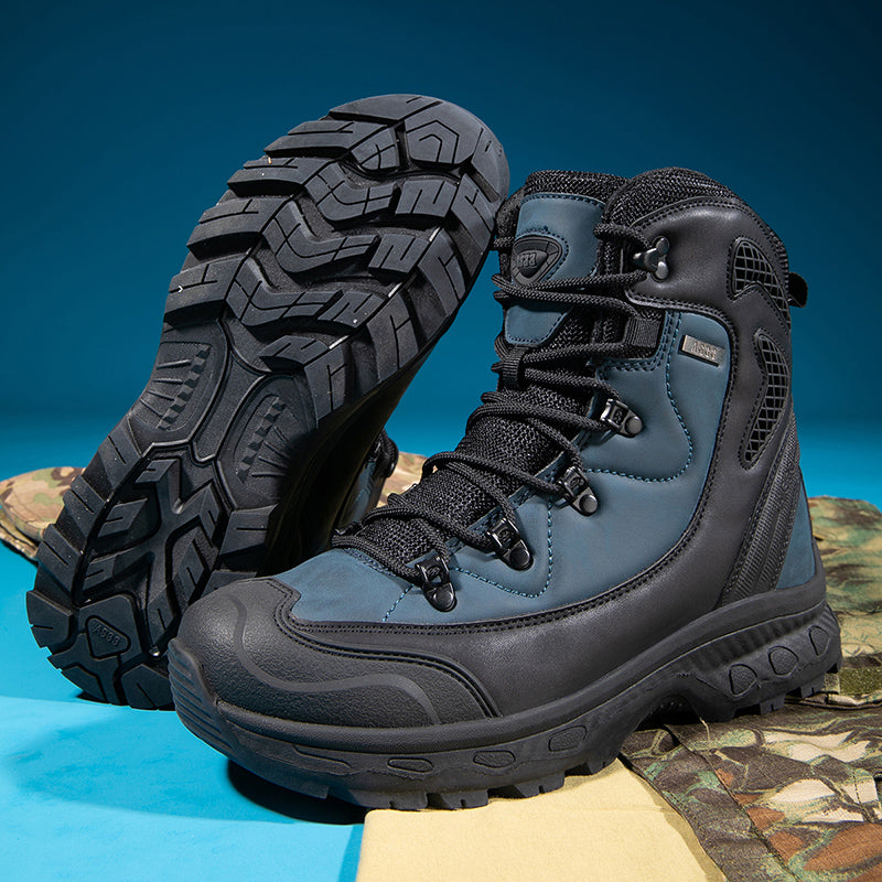Men's Genuine Leather Work Boots - Lace-Up, Waterproof, Slip Resistant & Insulated Rubber Outsole,Puncture Resistant, Wide Toe Box with Arch Support