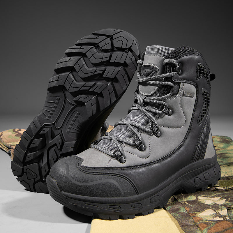 Men's Genuine Leather Work Boots - Lace-Up, Waterproof, Slip Resistant & Insulated Rubber Outsole,Puncture Resistant, Wide Toe Box with Arch Support