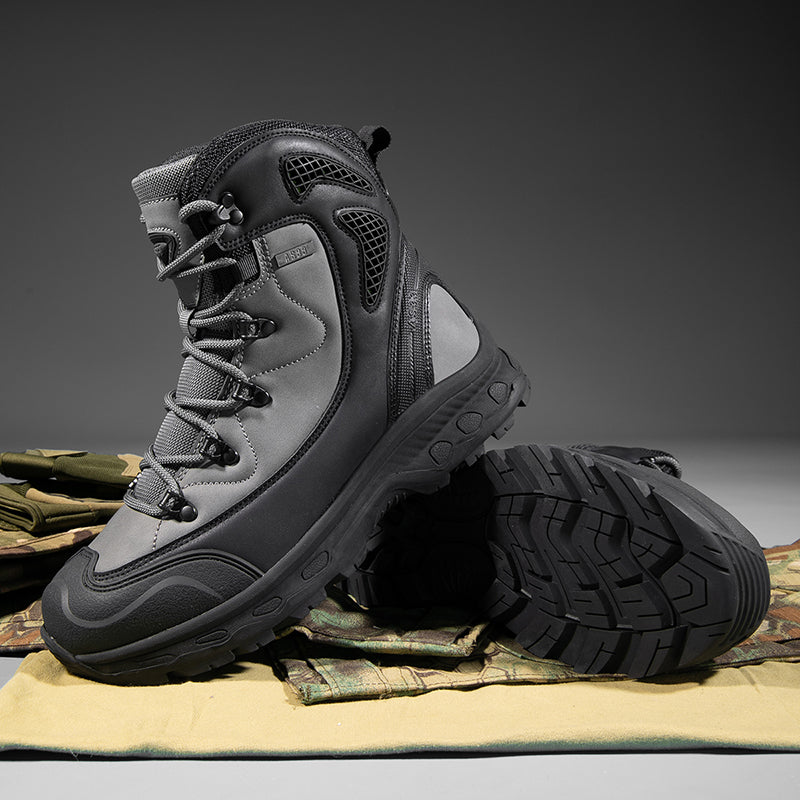 Men's Genuine Leather Work Boots - Lace-Up, Waterproof, Slip Resistant & Insulated Rubber Outsole,Puncture Resistant, Wide Toe Box with Arch Support