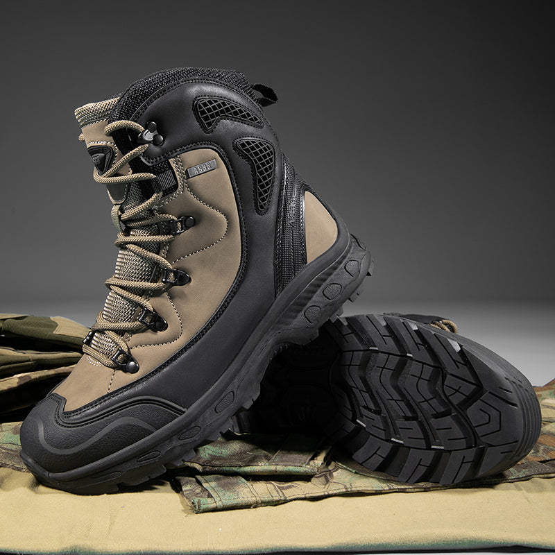 Men's Genuine Leather Work Boots - Lace-Up, Waterproof, Slip Resistant & Insulated Rubber Outsole,Puncture Resistant, Wide Toe Box with Arch Support