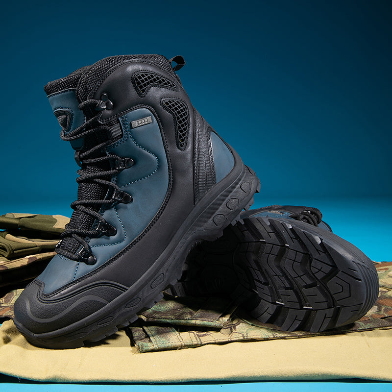 Men's Genuine Leather Work Boots - Lace-Up, Waterproof, Slip Resistant & Insulated Rubber Outsole,Puncture Resistant, Wide Toe Box with Arch Support