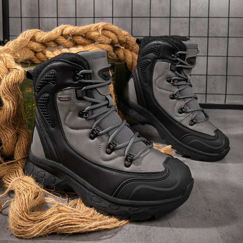 Men's Genuine Leather Work Boots - Lace-Up, Waterproof, Slip Resistant & Insulated Rubber Outsole,Puncture Resistant, Wide Toe Box with Arch Support
