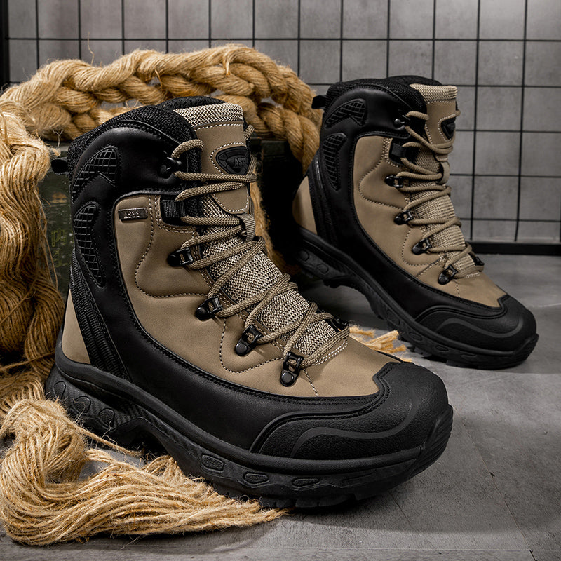 Men's Genuine Leather Work Boots - Lace-Up, Waterproof, Slip Resistant & Insulated Rubber Outsole,Puncture Resistant, Wide Toe Box with Arch Support