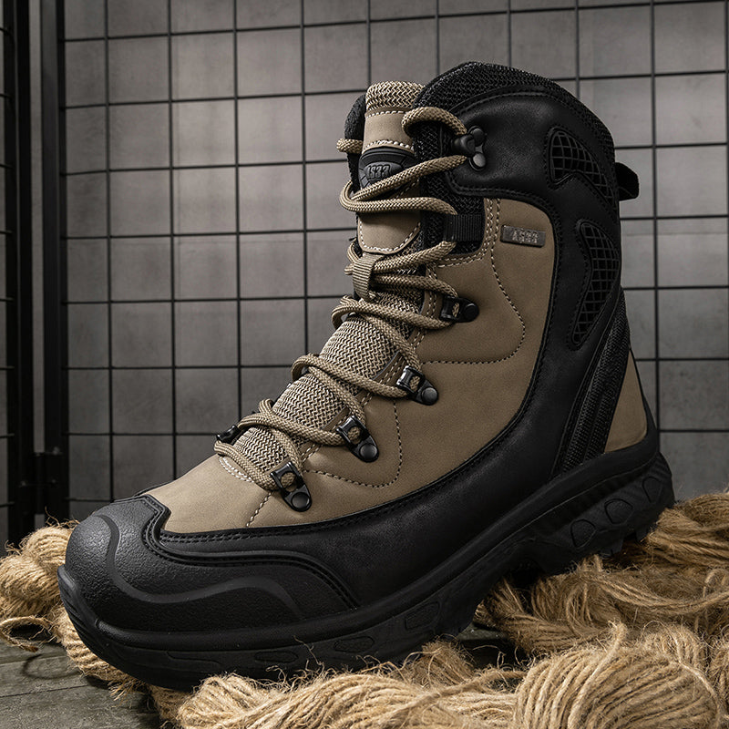 Men's Genuine Leather Work Boots - Lace-Up, Waterproof, Slip Resistant & Insulated Rubber Outsole,Puncture Resistant, Wide Toe Box with Arch Support
