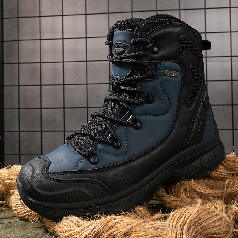 Men's Genuine Leather Work Boots - Lace-Up, Waterproof, Slip Resistant & Insulated Rubber Outsole,Puncture Resistant, Wide Toe Box with Arch Support