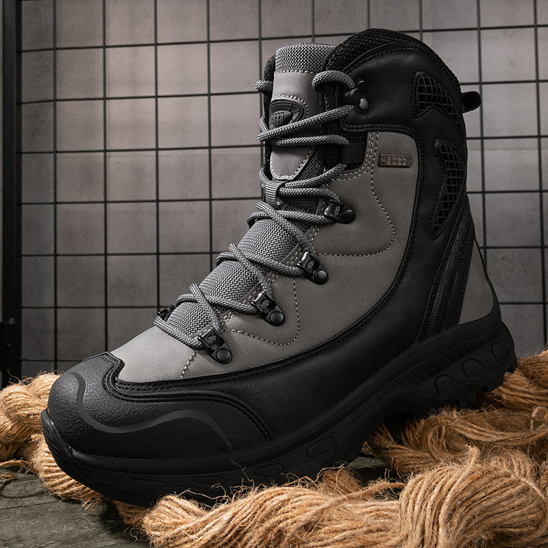 Men's Genuine Leather Work Boots - Lace-Up, Waterproof, Slip Resistant & Insulated Rubber Outsole,Puncture Resistant, Wide Toe Box with Arch Support