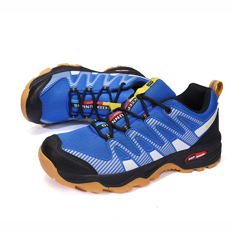 Men's Cushioned Trails Walking Shoes - Lace-Up, Breathable, Wide Toe Box with Arch Support For Camping, Trail Running, Backpacking, Trekking