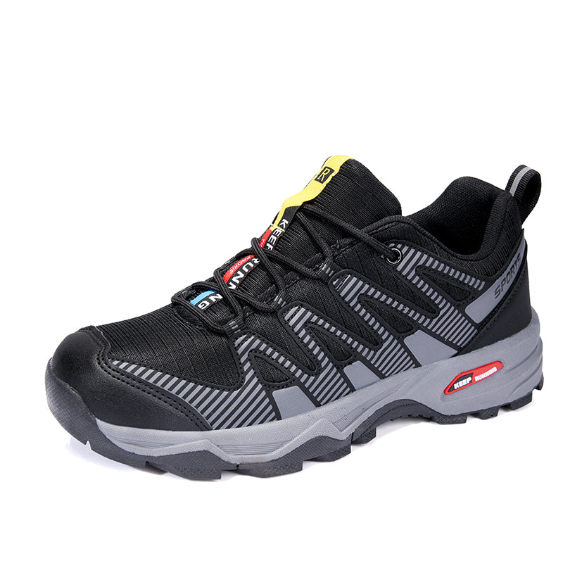 Men's Cushioned Trails Walking Shoes - Lace-Up, Breathable, Wide Toe Box with Arch Support For Camping, Trail Running, Backpacking, Trekking
