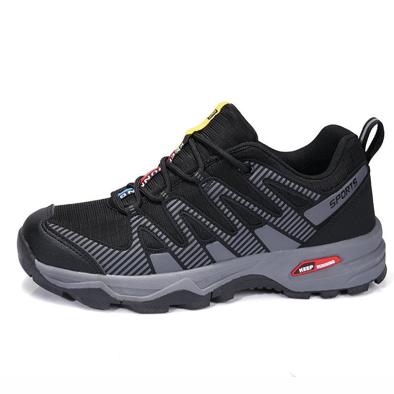 Men's Cushioned Trails Walking Shoes - Lace-Up, Breathable, Wide Toe Box with Arch Support For Camping, Trail Running, Backpacking, Trekking