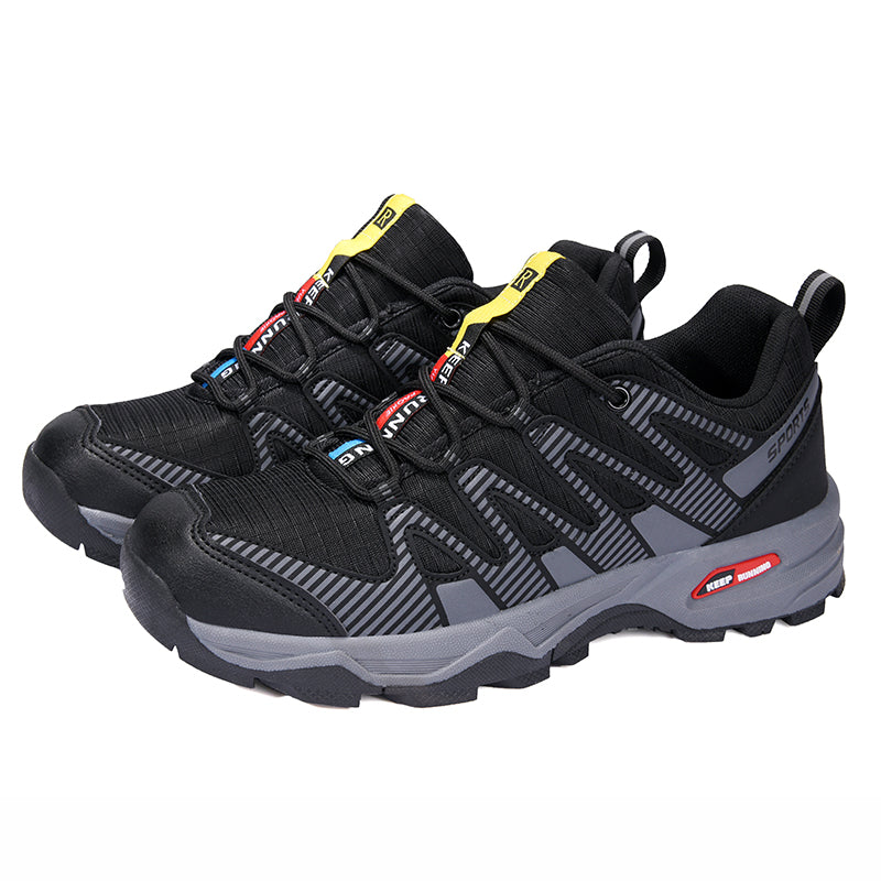Men's Cushioned Trails Walking Shoes - Lace-Up, Breathable, Wide Toe Box with Arch Support For Camping, Trail Running, Backpacking, Trekking