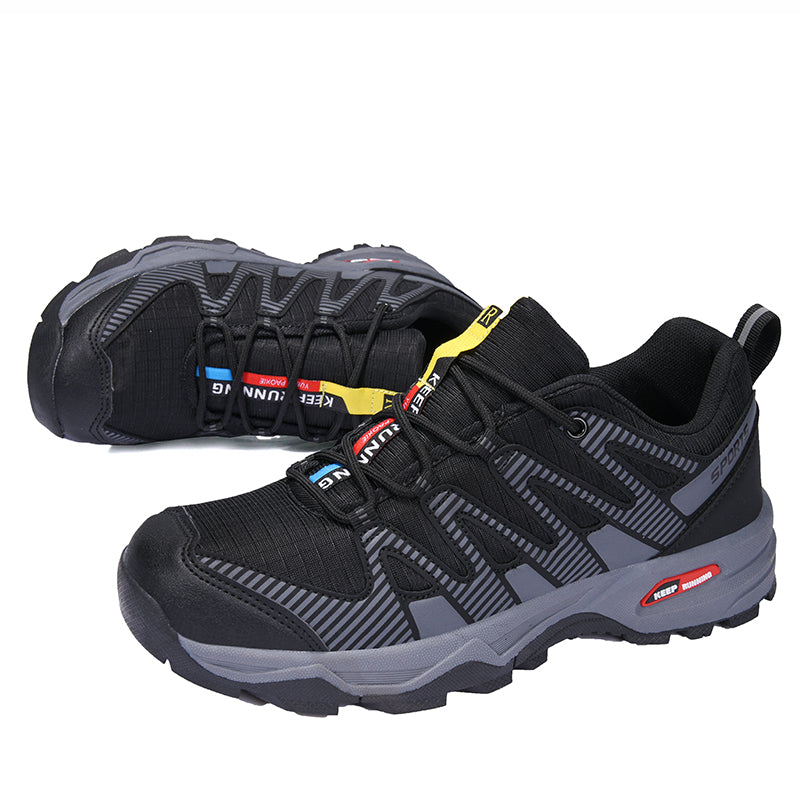 Men's Cushioned Trails Walking Shoes - Lace-Up, Breathable, Wide Toe Box with Arch Support For Camping, Trail Running, Backpacking, Trekking
