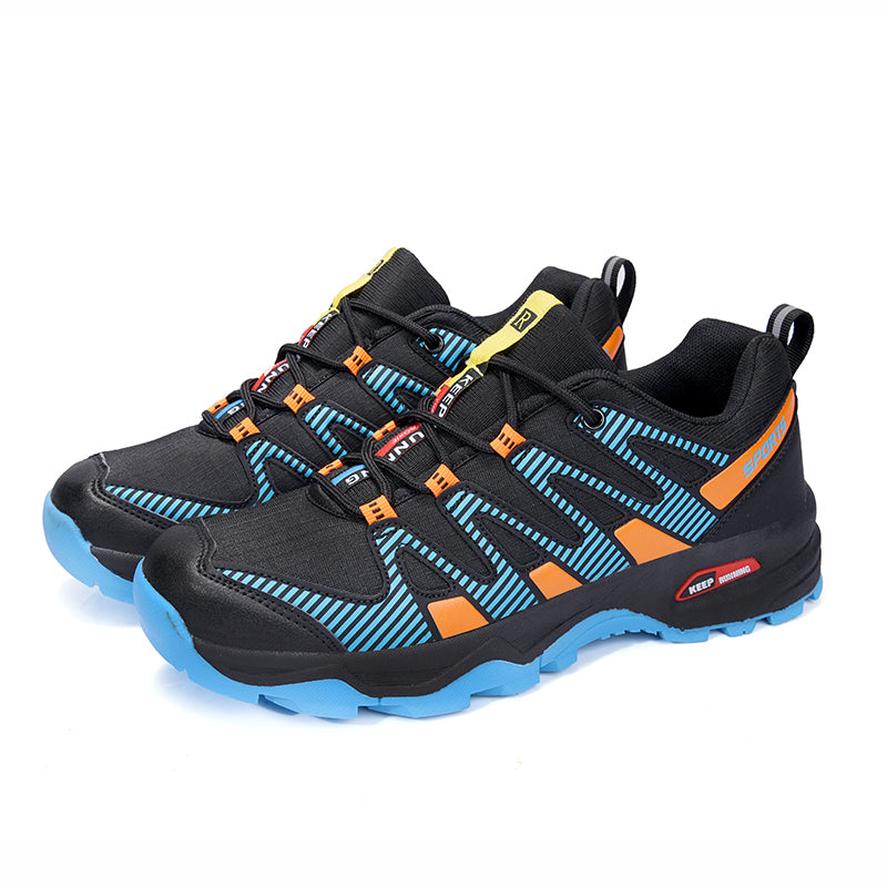 Men's Cushioned Trails Walking Shoes - Lace-Up, Breathable, Wide Toe Box with Arch Support For Camping, Trail Running, Backpacking, Trekking