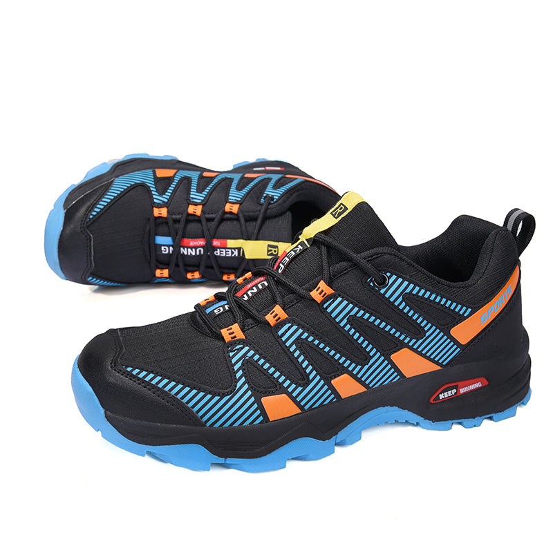 Men's Cushioned Trails Walking Shoes - Lace-Up, Breathable, Wide Toe Box with Arch Support For Camping, Trail Running, Backpacking, Trekking