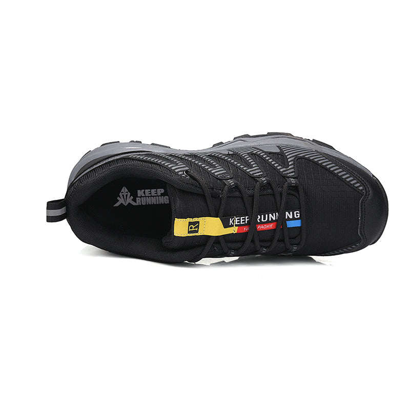 Men's Cushioned Trails Walking Shoes - Lace-Up, Breathable, Wide Toe Box with Arch Support For Camping, Trail Running, Backpacking, Trekking