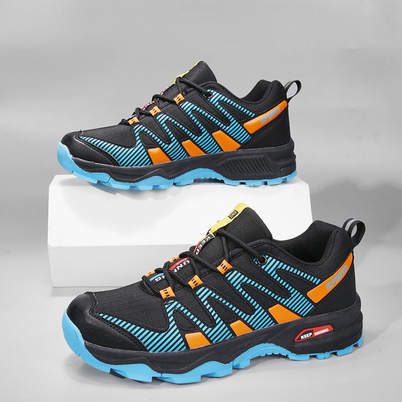 Men's Cushioned Trails Walking Shoes - Lace-Up, Breathable, Wide Toe Box with Arch Support For Camping, Trail Running, Backpacking, Trekking