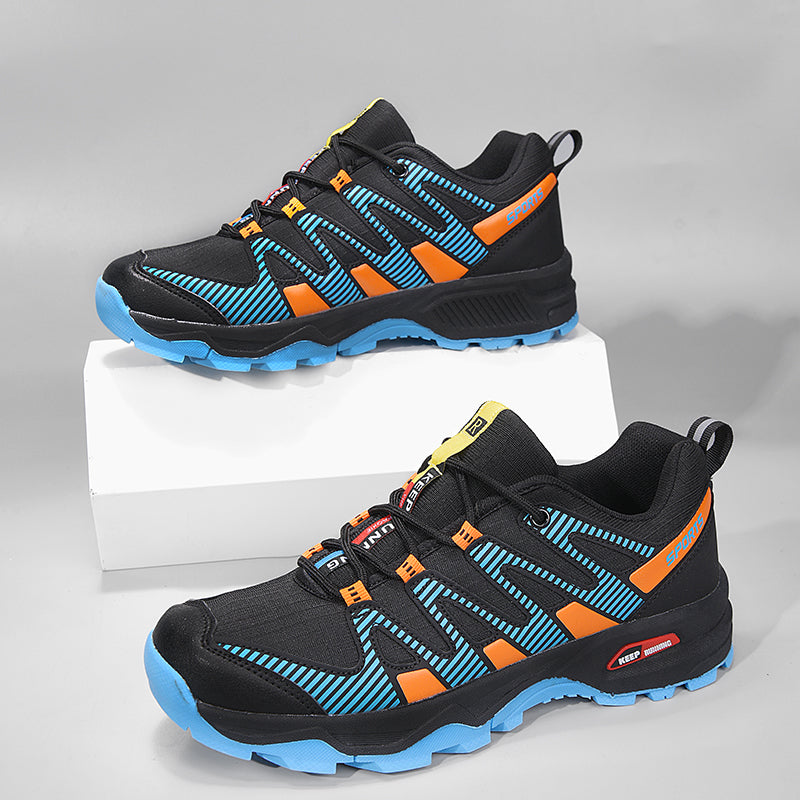 Men's Cushioned Trails Walking Shoes - Lace-Up, Breathable, Wide Toe Box with Arch Support For Camping, Trail Running, Backpacking, Trekking