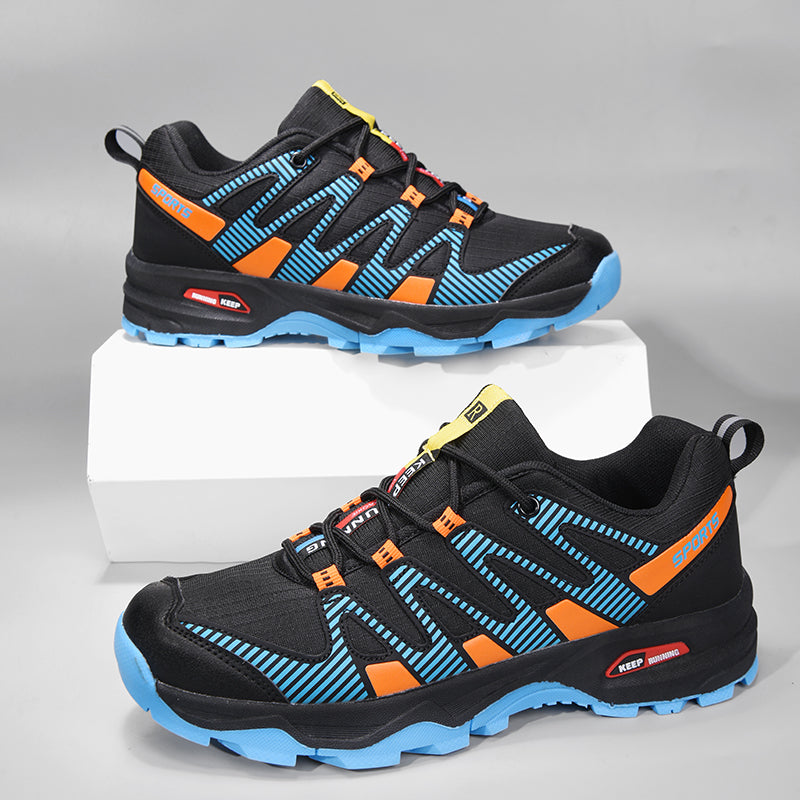 Men's Cushioned Trails Walking Shoes - Lace-Up, Breathable, Wide Toe Box with Arch Support For Camping, Trail Running, Backpacking, Trekking