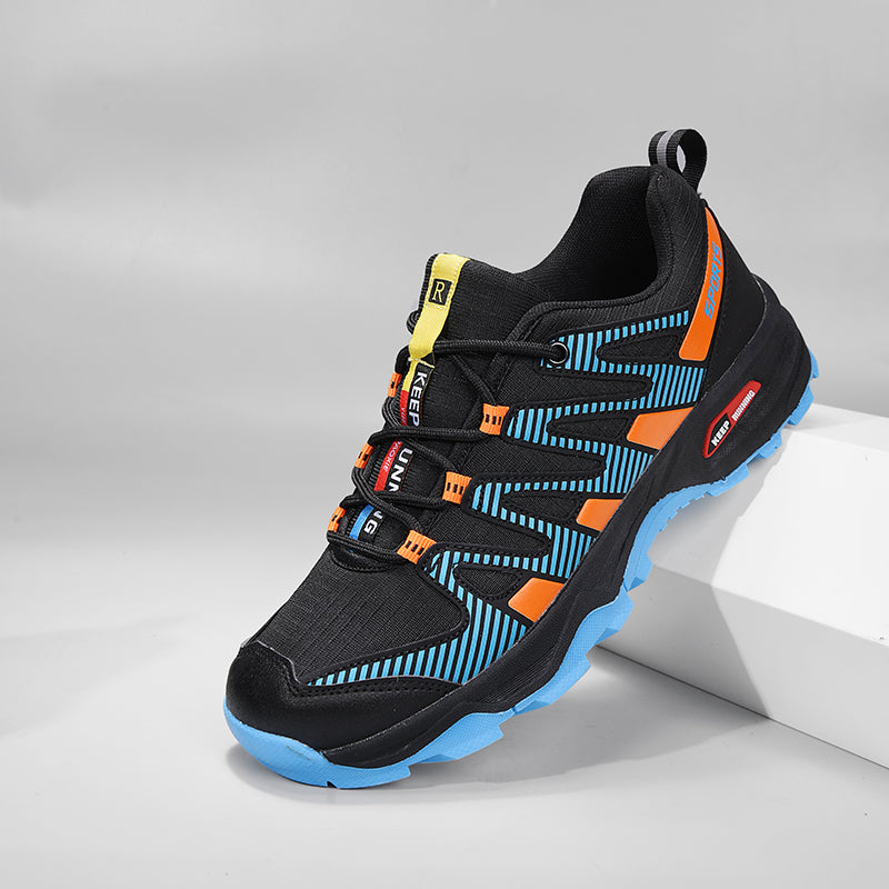 Men's Cushioned Trails Walking Shoes - Lace-Up, Breathable, Wide Toe Box with Arch Support For Camping, Trail Running, Backpacking, Trekking